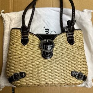 Brighton Debbie NIB Tan and Brown Woven Handbag